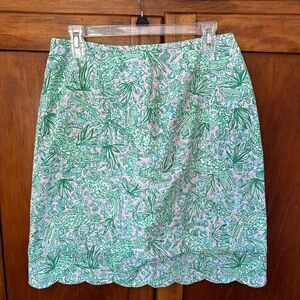 Lilly Pulitzer size 10 “See ya later, Alligator” print 🐊 scallop hemmed skirt
